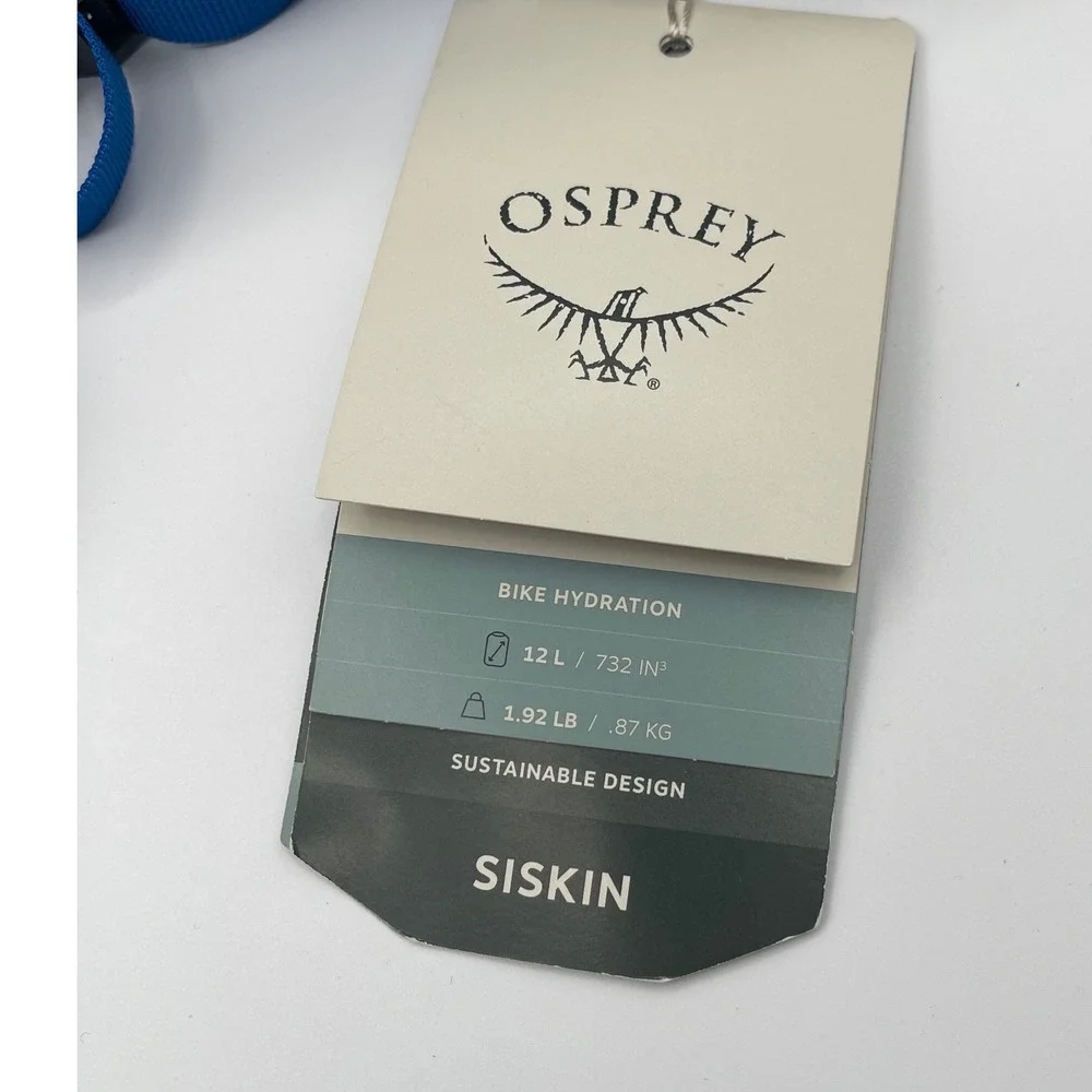 Osprey Siskin 12 Hydration Pack Postal Blue 2.5L Reservoir Bike Backpack NEW